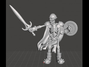 SKELETON UNDEAD WARRIOR MINIATURE MODEL FOR FANTASY GAMES DND RPG 3Dプリントモデル