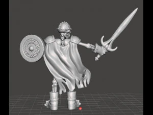 SKELETON UNDEAD WARRIOR MINIATURE MODEL FOR FANTASY GAMES DND RPG 3D Print Model