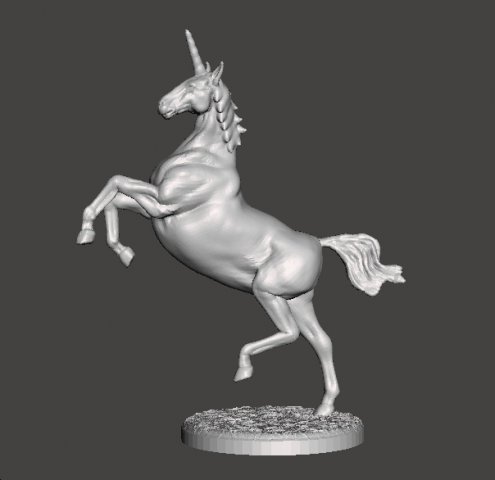 REARING UNICORN MINIATURE MODEL FOR FANTASY GAMES DND RPG 3Dプリントモデル .c4d .max .obj .3ds .fbx .stl .blend 