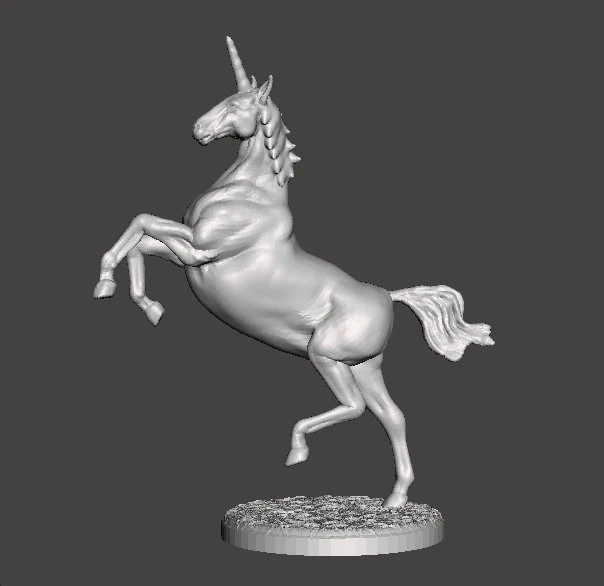REARING UNICORN MINIATURE MODEL FOR FANTASY GAMES DND RPG 3D Print Model .c4d .max .obj .3ds .fbx .stl .blend 
