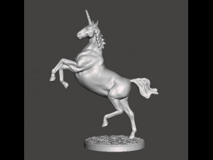 REARING UNICORN MINIATURE MODEL FOR FANTASY GAMES DND RPG 3D Print Model