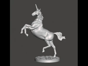 МИНИАТЮРНАЯ МОДЕЛЬ ВЫРАЩИВАЮЩЕГО ЕДИНОРОГА ДЛЯ ФЭНТЕЗИ-ИГР DND RPG 3D Принт Модель
