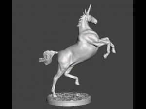 REARING UNICORN MINIATURE MODEL FOR FANTASY GAMES DND RPG 3D Print Model