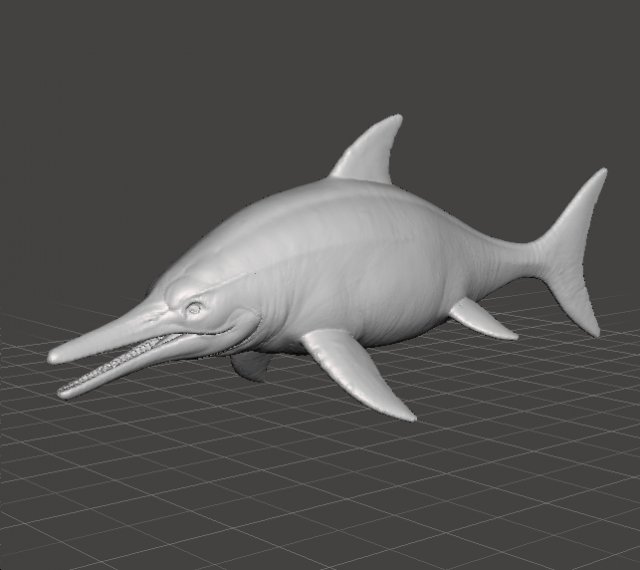 Ichthyosaur realistic figure miniature model dinosaur monster wildlife 3D Print Model .c4d .max .obj .3ds .fbx .stl .blend 