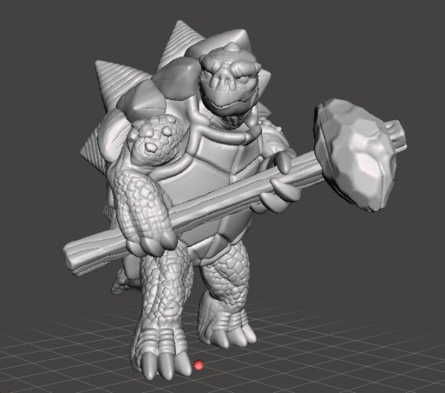 TORTLE WARRIOR MINIATURE FIGURE FOR FANTASY GAMES RPG DND 3Dプリントモデル .c4d .max .obj .3ds .fbx .stl .blend 