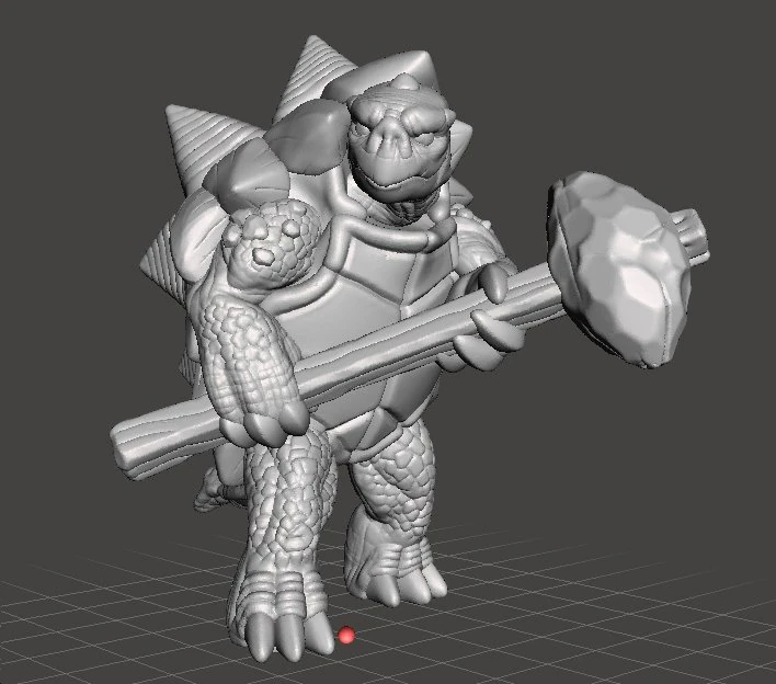 TORTLE WARRIOR MINIATURE FIGURE FOR FANTASY GAMES RPG DND 3D Print Model .c4d .max .obj .3ds .fbx .stl .blend 