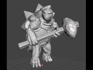 乌龟战士微型人偶适用于幻想游戏角色扮演游戏 DND 3D 打印模型