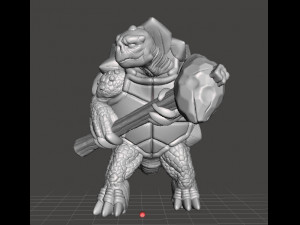 TORTLE WARRIOR MINIATURE FIGURE FOR FANTASY GAMES RPG DND 3Dプリントモデル