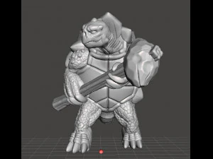 TORTLE WARRIOR MINIATURE FIGURE FOR FANTASY GAMES RPG DND 3D Print Model