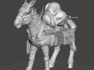PACK DONKEY FOR ADVENTURERS FIGURE MODEL ANIMAL CREATURE WILDLIFE DND RPG 3Dプリントモデル