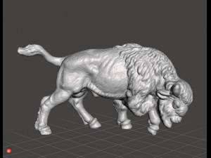 AMERICAN BUFFALO FIGURE MODEL ANIMAL CREATURE ORNAMENT REALISTIC 3D Print Model