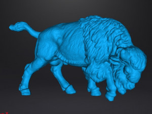 AMERICAN BUFFALO FIGURE MODEL ANIMAL CREATURE ORNAMENT REALISTIC Model Cetak 3D