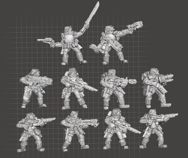 SPACE SOLDIERS ELITE TROOPERS SET FIGURE MODELS 3D Принт Модель .c4d .max .obj .3ds .fbx .stl .blend 
