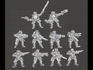 太空士兵精英士兵套装人物模型 3D 打印模型