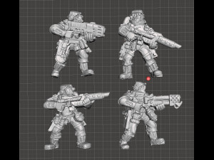 SPACE SOLDIERS ELITE TROOPERS SET FIGURE MODELS 3D Принт Модель