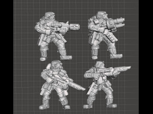 SPACE SOLDIERS ELITE TROOPERS SET FIGURE MODELS 3D Принт Модель