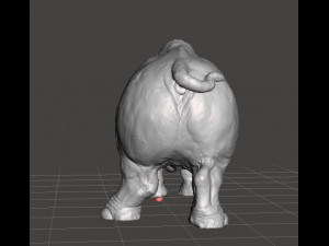 WHITE RHINOCEROS REALISTIC MINIATURE MODEL FOR FANTASY GAMES DnD RPG 3D 프린트 모델
