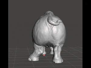 WHITE RHINOCEROS REALISTIC MINIATURE MODEL FOR FANTASY GAMES DnD RPG 3D Print Model