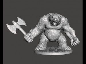 WEREBEAR CREATURE MINIATURE MODEL FOR FANTASY GAMES DnD AND RPG 3Dプリントモデル