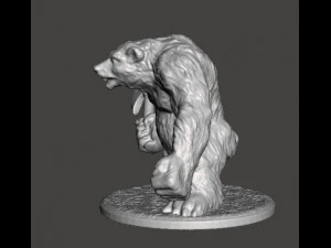 WEREBEAR CREATURE MINIATURE MODEL FOR FANTASY GAMES DnD AND RPG 3D Print Model