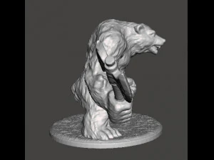 WEREBEAR CREATURE MINIATURE MODEL FOR FANTASY GAMES DnD AND RPG 3D Print Model