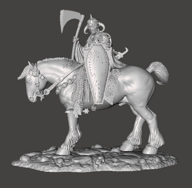 DEALER OF DEATH ON HORSE ART FIGURE STATUE DIORAMA MODEL FANTASY COLLECTIBLE 3Dプリントモデル .c4d .max .obj .3ds .fbx .stl .blend 