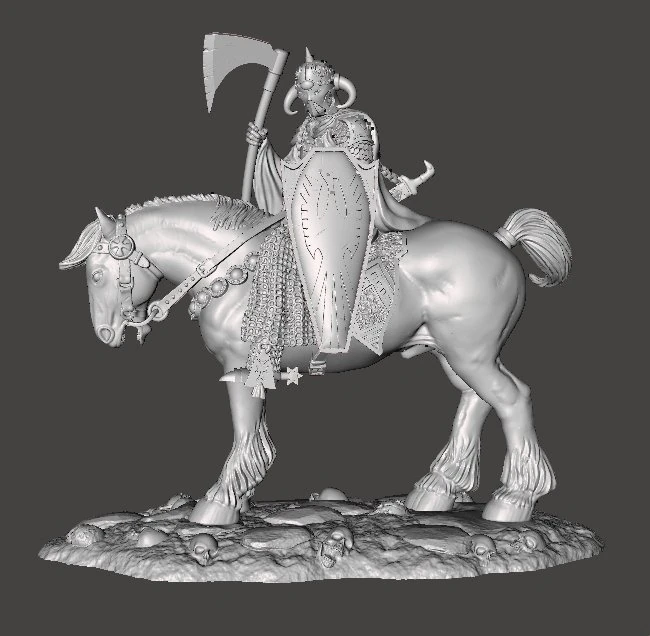 DEALER OF DEATH ON HORSE ART FIGURE STATUE DIORAMA MODEL FANTASY COLLECTIBLE 3D Print Model .c4d .max .obj .3ds .fbx .stl .blend
