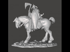 DEALER OF DEATH ON HORSE ART FIGURE STATUE DIORAMA MODEL FANTASY COLLECTIBLE 3D Print Model