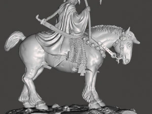 DEALER OF DEATH ON HORSE ART FIGURE STATUE DIORAMA MODEL FANTASY COLLECTIBLE 3D Print Model