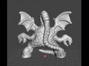 JABBERWOCK OBJ FIGURA IN PVC MOSTRO IN MINIATURA GIOCATTOLO IN PLASTICA ANNI '90 Modello di stampa 3D