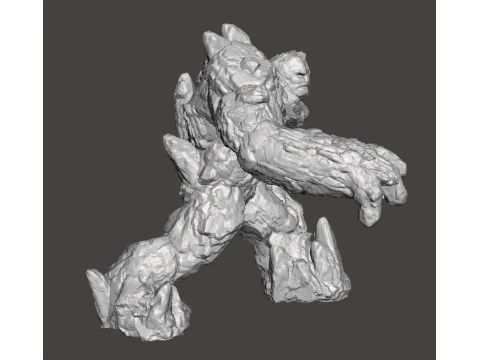 STONE GOLEM MINIATURE MODEL FOR FANTASY GAMES DND RPG 3D Print Model
