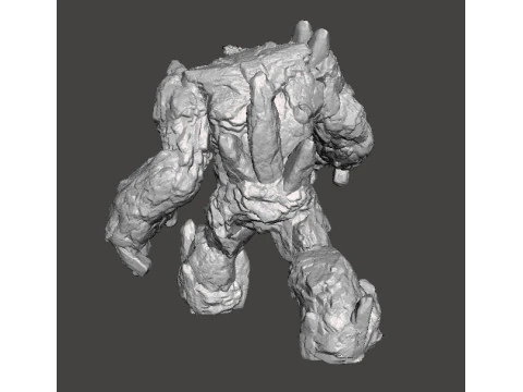 STONE GOLEM MINIATURE MODEL FOR FANTASY GAMES DND RPG 3D Print Model