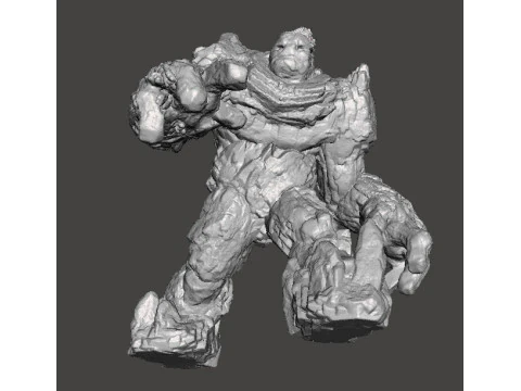 STONE GOLEM MINIATURE MODEL FOR FANTASY GAMES DND RPG 3D Print Model