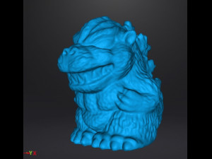 SD HEISEI GODZILLA 1992 PVC VINTAGE FIGURE 15 INCH CHIBI SUPER DEFORMED 3D Print Model