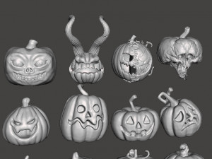 HALLOWEEN PUMPKINS MEGAPACK 23 FIGURE MODELS ORNAMENT DECORATION Modèles 3D en vedette