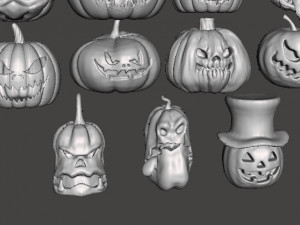 HALLOWEEN PUMPKINS MEGAPACK 23 FIGURE MODELS ORNAMENT DECORATION Modèles 3D en vedette