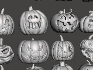 HALLOWEEN PUMPKINS MEGAPACK 23 FIGURE MODELS ORNAMENT DECORATION Modèles 3D en vedette