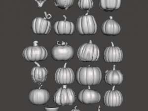 HALLOWEEN PUMPKINS MEGAPACK 23 FIGURE MODELS ORNAMENT DECORATION Modèles 3D en vedette