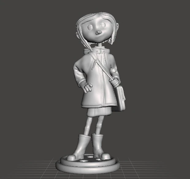 CORALINE FIGURE MODEL ART STATUE MOVIE INSPIRED CHARACTER 3D Print Model .c4d .max .obj .3ds .fbx .stl .blend