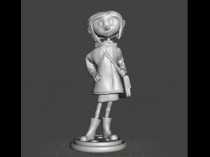 FIGURE CORALINE MOD&Egrave;LE STATUE D'ART PERSONNAGE INSPIR&Eacute; DU FILM Modèles 3D en vedette