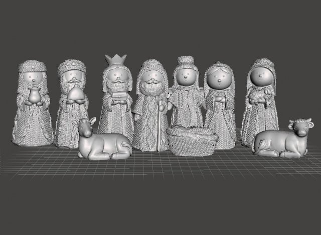 NATIVITY FULL SET 11 FIGURES MODEL CHRISTMAS ORNAMENT FAMILY 3D Принт Модель .c4d .max .obj .3ds .fbx .stl .blend
