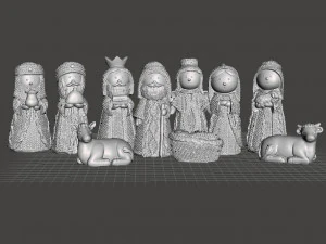 NATIVITY FULL SET 11 FIGURES MODEL CHRISTMAS ORNAMENT FAMILY 3D Print Model