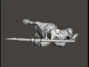CENTAUR BARBARIAN SPEAR MINIATURE MODEL FOR FANTASY GAMES DND RPG 3D Print Model