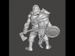 WOLF VIKING WITH AXE AND SHIELD MINIATURE MODEL FOR FANTASY GAMES DND RPG Modèles 3D en vedette
