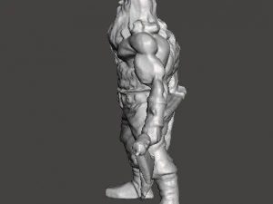 WOLF VIKING WITH AXE AND SHIELD MINIATURE MODEL FOR FANTASY GAMES DND RPG 3D Print Model