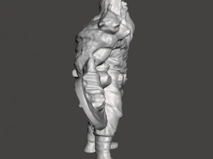 WOLF VIKING WITH AXE AND SHIELD MINIATURE MODEL FOR FANTASY GAMES DND RPG 3D Print Model