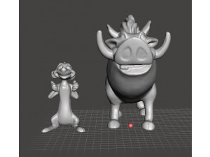 TIMON AND PUMBAA FIGURES SET PVC PLASTIC MODEL TOY KAWAII 3D Print Model