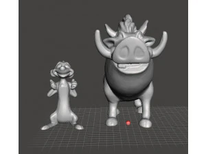 ティモンとプンバァ フィギュアセット PVC プラスチックモデル玩具 かわいい 3Dプリントモデル