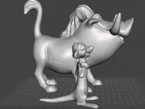 TIMON AND PUMBAA FIGURES SET PVC PLASTIC MODEL TOY KAWAII 3D Print Model