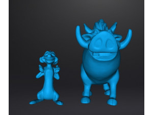 TIMON AND PUMBAA FIGURES SET PVC PLASTIC MODEL TOY KAWAII 3D Print Model